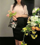 韩国夏季新款 时尚蕾丝珍珠领休闲衬衫