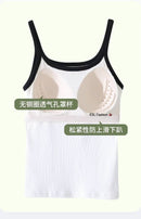 蚕丝四叶草方领 经典撞色乳胶胸垫背心