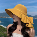 韩版新款帽子女夏季披肩遮阳帽大沿渔夫帽户外游玩防晒帽
