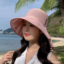 韩版新款帽子女夏季披肩遮阳帽大沿渔夫帽户外游玩防晒帽