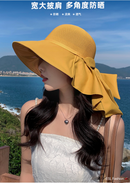 韩版新款帽子女夏季披肩遮阳帽大沿渔夫帽户外游玩防晒帽