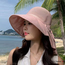韩版新款帽子女夏季披肩遮阳帽大沿渔夫帽户外游玩防晒帽