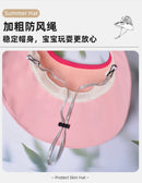 春夏新款韩版儿童卡通夏季儿童空顶帽户外遮阳防晒帽子女孩卡通可爱大檐渔夫帽