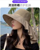 韩版新款帽子女夏季披肩遮阳帽大沿渔夫帽户外游玩防晒帽